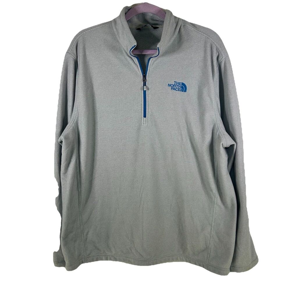 The North Face 1/4 Zip Sweater Men’s XL Mock Neck Pullover Gray Fleece Jacket